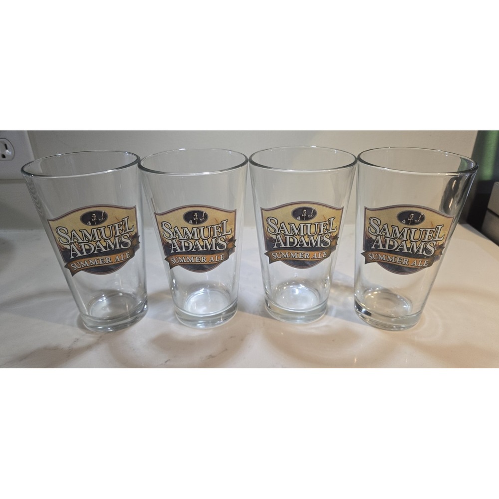 Samuel Adams Summer Ale 16 oz Clear Glass Beer Pint Glasses Set of 4